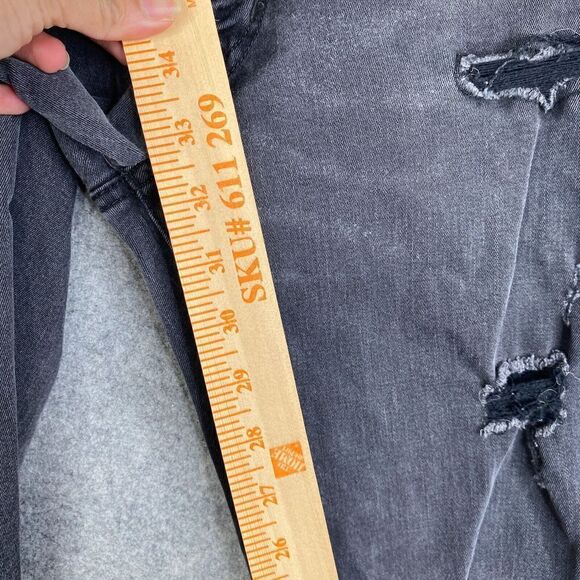 American Eagle Jeans 30x34 Black Slim Faded Distressed Destroyed Denim - Picture 5 of 12